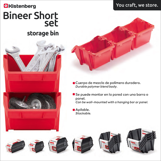 CONJUNTO DE CONTENEDORES DE ALMACENAMIENTO KISTENBERG BINEER SHORT SET STORAGE BIN image 1