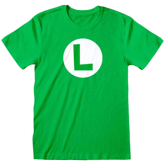 CAMISETA LUIGI BADGE SUPER MARIO BROS ADULTO image 0