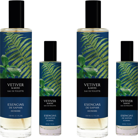 SET DE 2 ESTUCHES FRAGANCIA 100 ML + 30 ML ESENCIAS DE SAPHIR - VETIVER & MOSS image 0