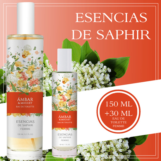 SET DE 2 ESTUCHES FRAGANCIA 100 ML + 30 ML ESENCIAS DE SAPHIR - AMBAR & MUGUET image 2