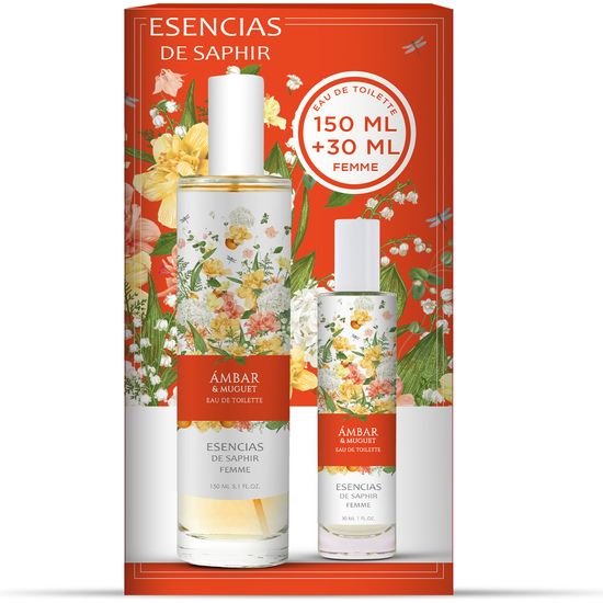 SET DE 2 ESTUCHES FRAGANCIA 100 ML + 30 ML ESENCIAS DE SAPHIR - AMBAR & MUGUET image 4