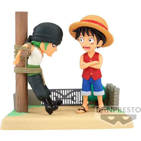 FIGURA MONKEY D LUFFY & RORONOA ZORO LOG STORIES ONE PIECE 7CM image 0