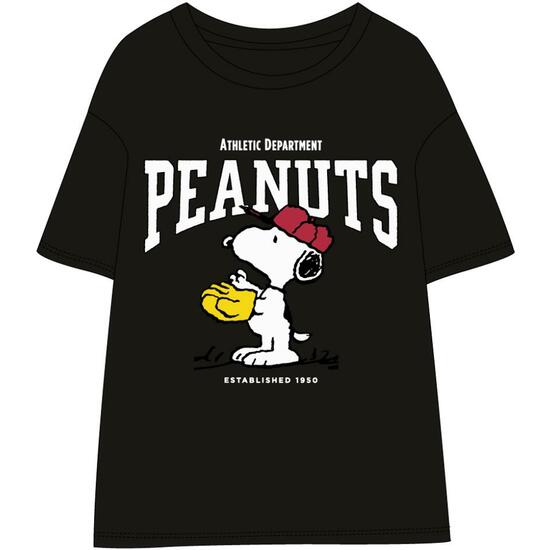 CAMISETA CORTA SINGLE JERSEY SNOOPY BLACK image 0