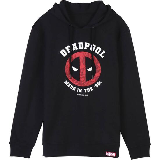 SUDADERA CON CAPUCHA COTTON BRUSHED DEADPOOL BLACK image 0