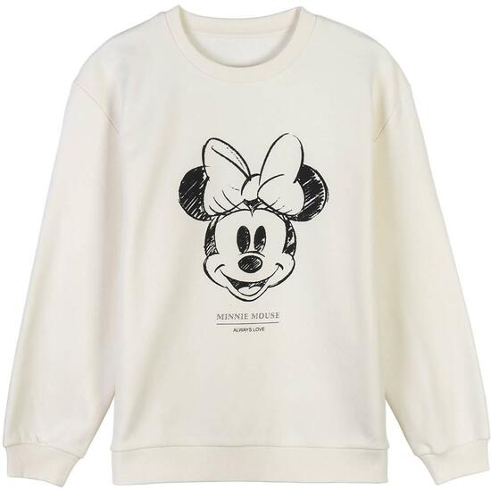 SUDADERA COTTON BRUSHED MINNIE BEIGE image 0