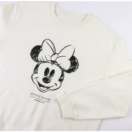 SUDADERA COTTON BRUSHED MINNIE BEIGE image 2