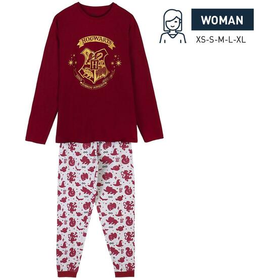 PIJAMA LARGO SINGLE JERSEY HARRY POTTER DARK RED image 0