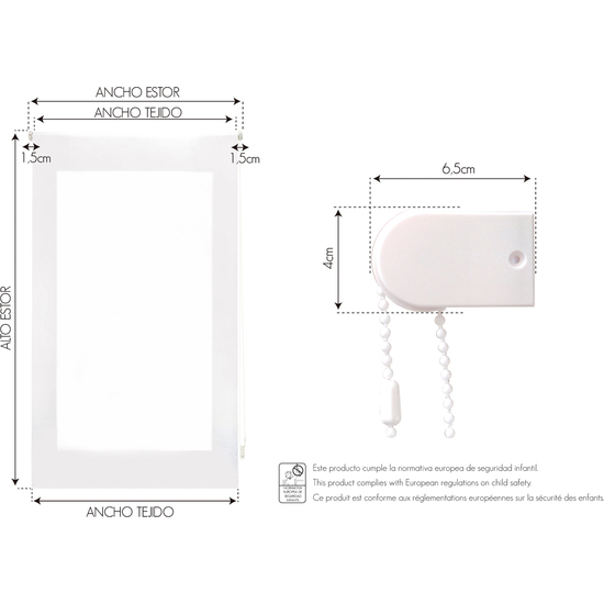 ESTOR ENROLLABLE LINO TRASLUCIDO AD +5 28MM 200CM image 5