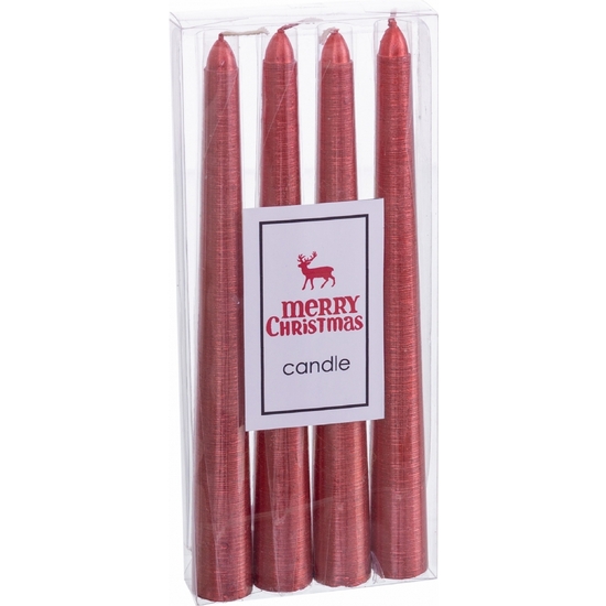 SET 4 VELAS ROJO 20 CM image 0