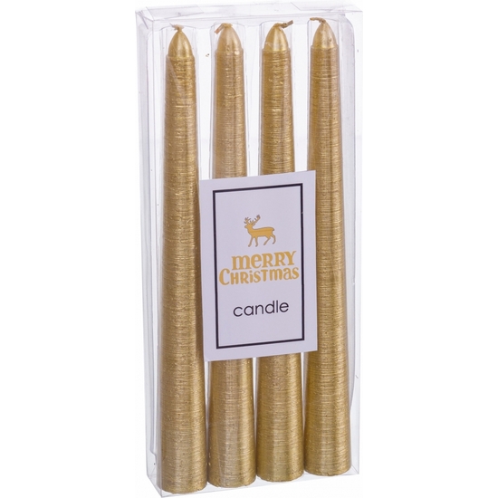 SET 4 VELAS ORO 20 CM image 0