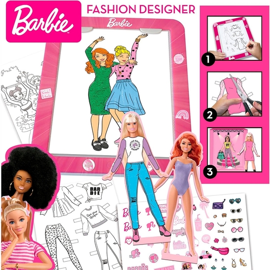 BARBIE CREA TUS DISEÑOS. MESA CON LUZ + 5 AÑOS image 2