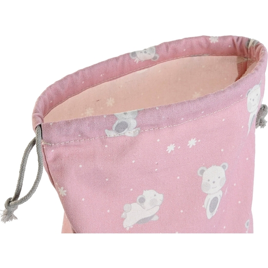 BOLSA MERIENDA LIENZO OSOS BABY 24X26X2 AZUL Y ROSA image 2