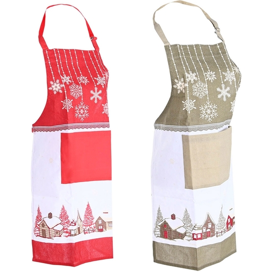SET DELANTAL Y PAÑO COCINA NAVIDAD ALGODÓN 2 COLORES image 2