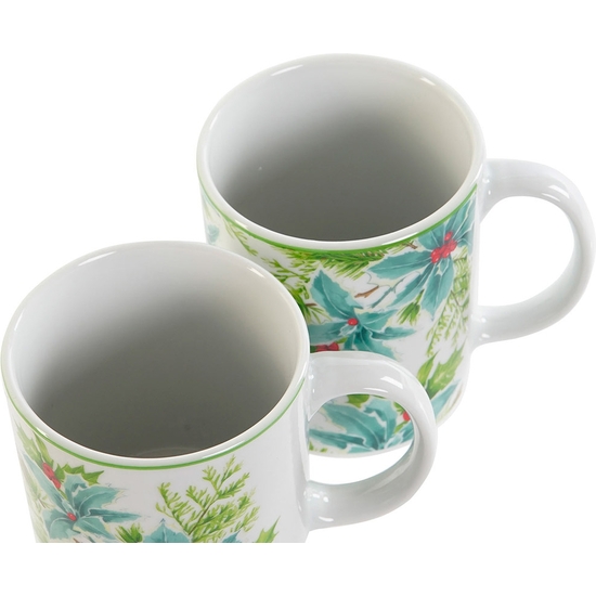 CAJA 12 TAZA MUG HOJAS NAVIDAD 300 ML 2 MODELOS image 2