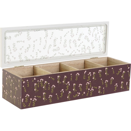 CAJA INFUSIONES MADERA DECORADO LIBERTY 30X9X8 - 4 MODELOS image 1