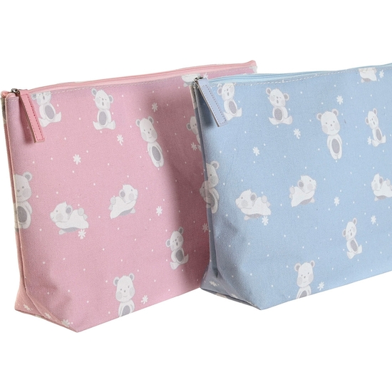 NECESER LIENZO OSOS BABY 33X21X8 AZUL Y ROSA image 1