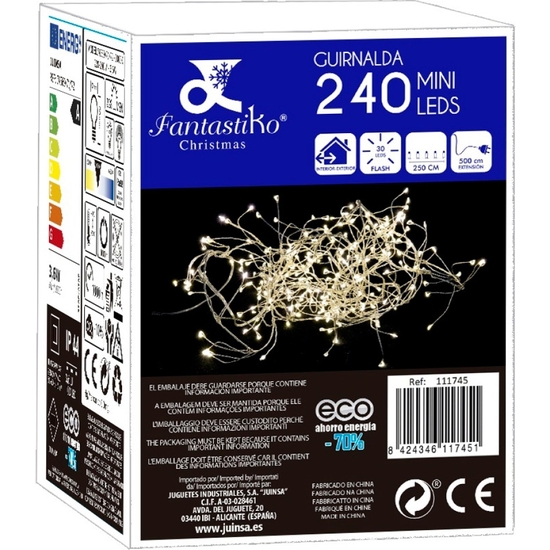GUIRNALDA 240 LUCES LED MULTICOLOR MULTIFUNCIÓN 5 METROS image 1