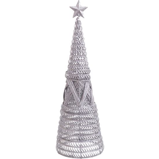 ÁRBOL CONO PLATA DECORACIÓN NAVIDAD 40 CM ALTO image 0