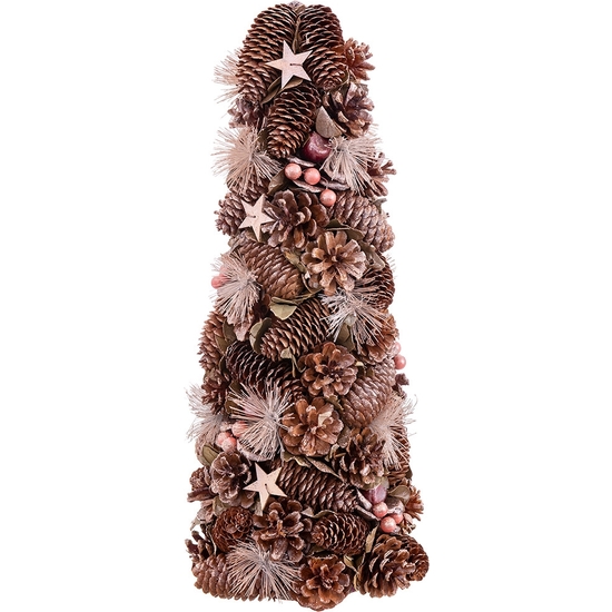ÁRBOL DECORACIÓN CON PIÑAS TONOS BRONCE 50 CM ALTO image 0
