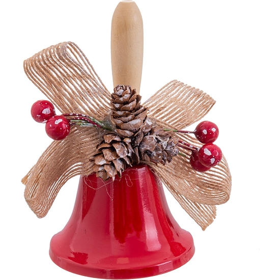 CAMPANA CON MANGO DECORADA NAVIDAD 12 CM image 0