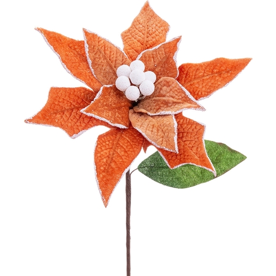 RAMA POINSETTIA FLOR DE PASCUA TELA 34 CM image 0