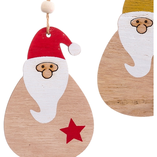 COLGANTE PAPÁ NOEL MADERA 10X7 CM 2 MODELOS image 2