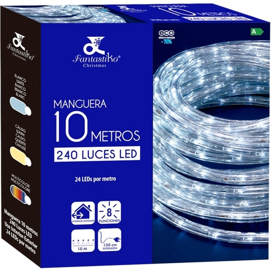 TUBO LUMINOSO 240 LUCES LED BLANCO CÁLIDO MULTIFUNCIÓN image 1
