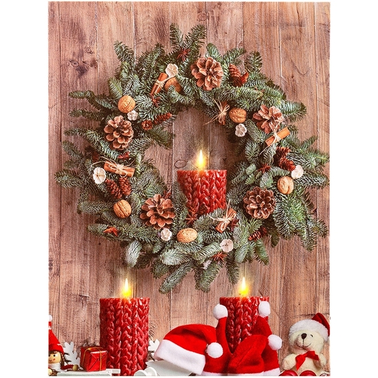 CUADRO DECORACIÓN NAVIDAD CON LUCES 30X40 CM image 0