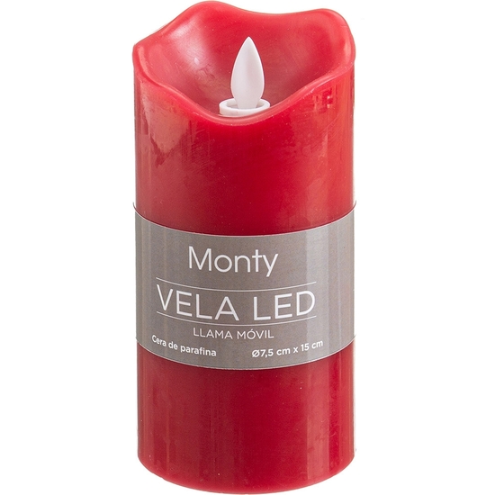 VELA LED ROJO CON MOVIMIENTO 7,5X15 CM image 0