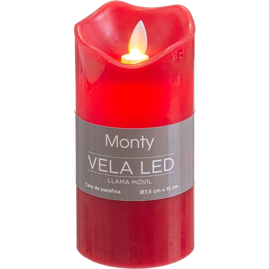 VELA LED ROJO CON MOVIMIENTO 7,5X15 CM image 2
