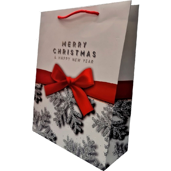 BOLSA DE REGALO CON PURPURINA NAVIDAD 26X32X10 - 4 MODELOS image 0