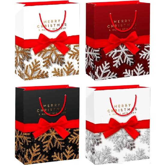 BOLSA DE REGALO CON PURPURINA NAVIDAD 26X32X10 - 4 MODELOS image 1