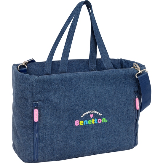 BOLSO CON BOLSILLO PARA PORTATIL 14,1 BENETTON "DENIM" image 0