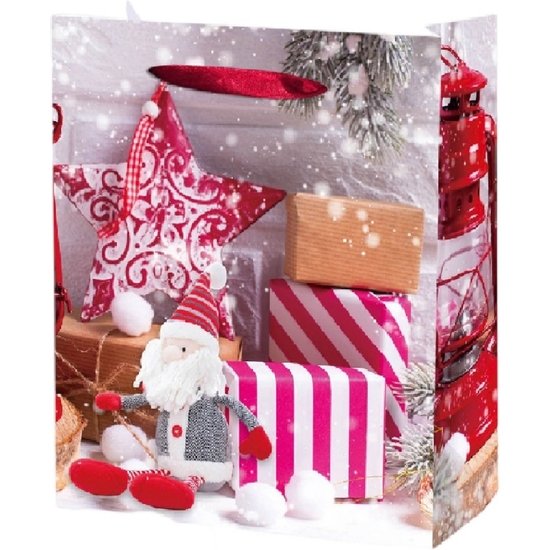 BOLSA DE REGALO CON PURPURINA NAVIDAD 26X32X10 - 4 MODELOS image 0