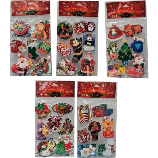 PACK PEGATINAS NAVIDAD 13X24 CM- 5 MODELOS image 1