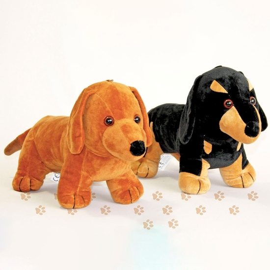 PELUCHE PERRO TECKEL 28 CM - 2 COLORES image 0