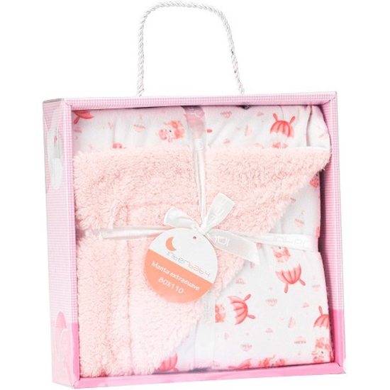 MANTA BORREGUITO BEBÉ ROSA image 0