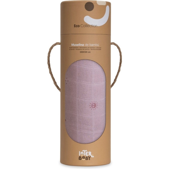 MANTITA MUSELINA BEBÉ EN TUBO DUENDES ROSA image 0