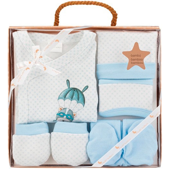 SET REGALO PRIMERA PUESTA BEBÉ 5 PIEZAS AZUL image 0
