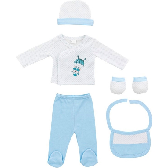 SET REGALO PRIMERA PUESTA BEBÉ 5 PIEZAS AZUL image 1
