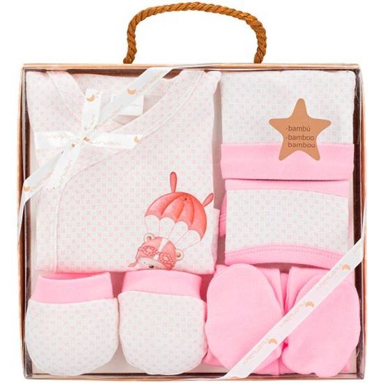 SET REGALO PRIMERA PUESTA BEBÉ 5 PIEZAS ROSA image 0
