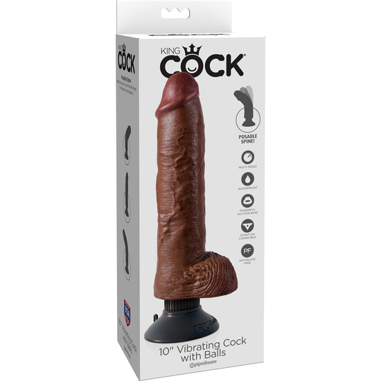 COCK WITH BALLS BROWN 10 INCH image 1