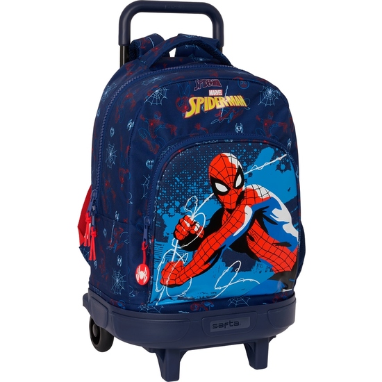 MOCHILA GDE. C/RUEDAS COMPACT EXTRAIBLE SPIDER-MAN "NEON" image 0