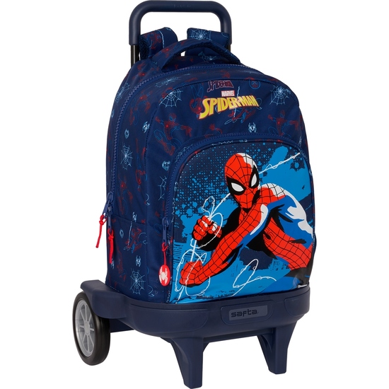 MOCHILA GDE. C/RUEDAS COMPACT EVOL. EXT. SPIDER-MAN "NEON" image 0