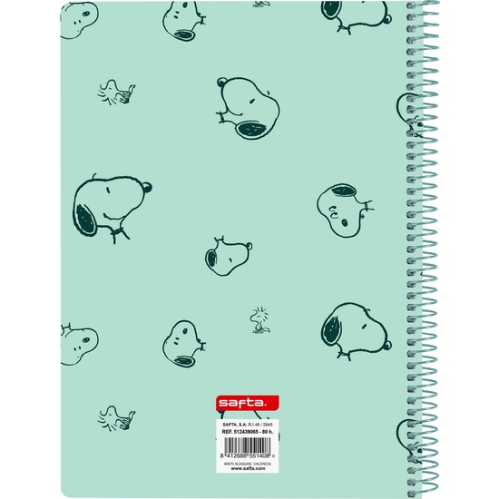 LIBRETA CUARTO 80 H. TAPAS DURAS 1DISEÑ SNOOPY "GROOVY" image 1