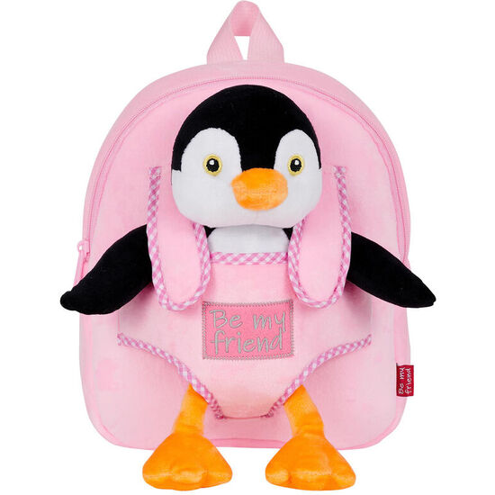 MOCHILA REVERSIBLE + PELUCHE PEGGIE PINGUINO 27CM image 0