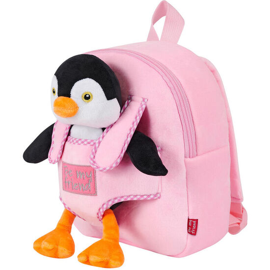 MOCHILA REVERSIBLE + PELUCHE PEGGIE PINGUINO 27CM image 1