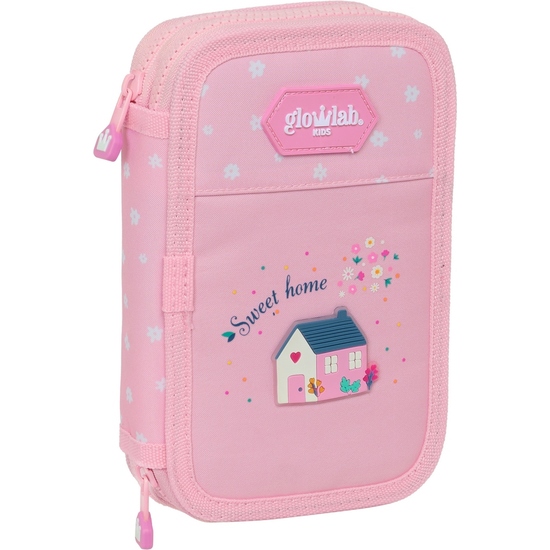 PLUMIER DOBLE PQÑO 28 PCS RECICLADO GLOWLAB KIDS "SWEET HOME" image 0