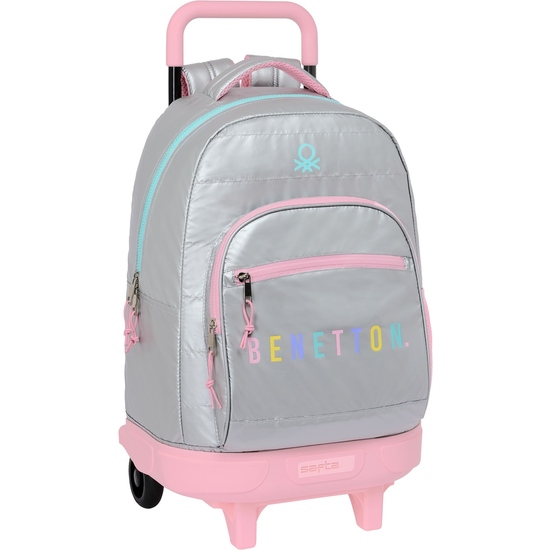 MOCHILA GDE. C/RUEDAS COMPACT EXTRAIBLE BENETTON "SILVER" image 0