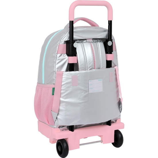 MOCHILA GDE. C/RUEDAS COMPACT EXTRAIBLE BENETTON "SILVER" image 1